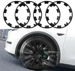 for Tesla Model Y 20 Inches Wheel Rim Protector Rim, ABS Rim Hubcaps Cover Tesla Model Y 20 inch Wheel Rim Protection Accessories, 4 PCS (Black)