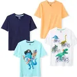 Amazon Essentials Boys and Toddlers' Short-Sleeve V-Neck T-Shirt Tops (Previously Spotted Zebra), Multipacks