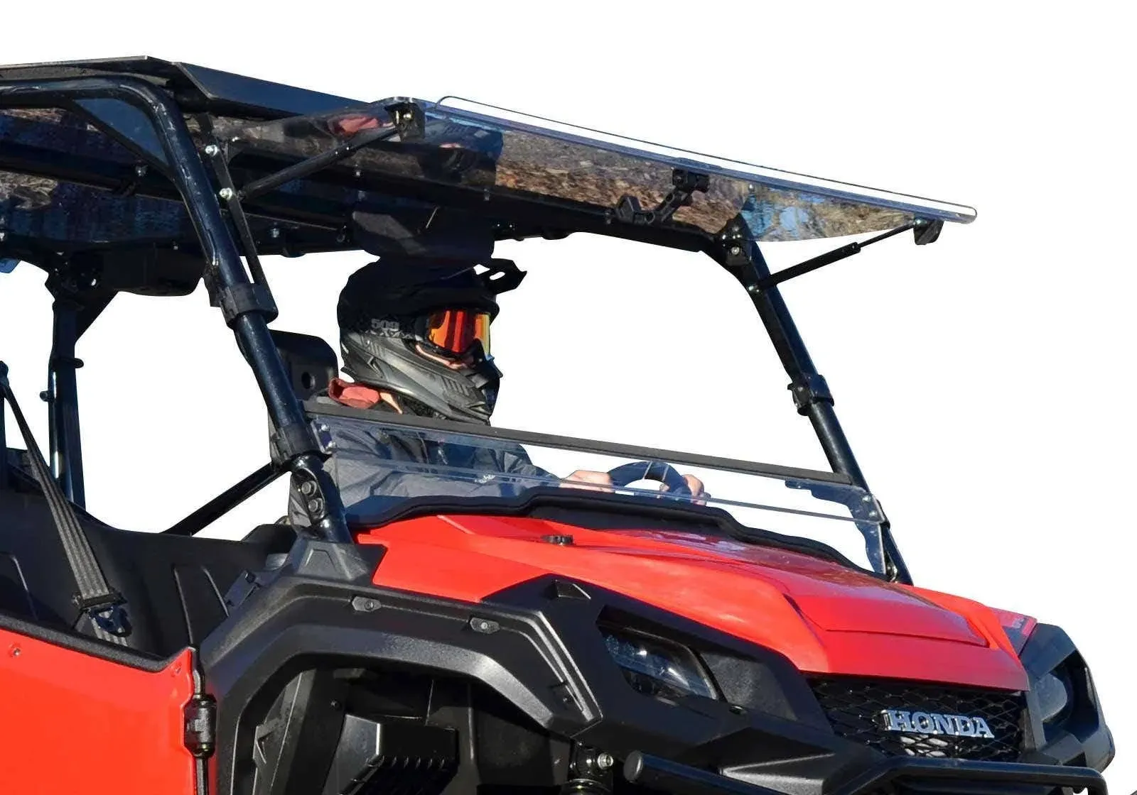 Superatv Honda Pioneer 1000 Scratch-Resistant Flip Windshield