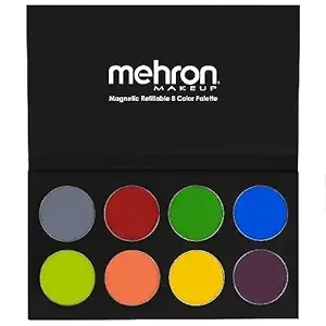 Mehron Makeup Paradise Makeup AQ 8 Color Tropical Palette | Magnetic Refillable Body Paint & Face Paint Palette | Professional Water Activated Makeup for Costumes, SFX, Halloween, & Cosplay