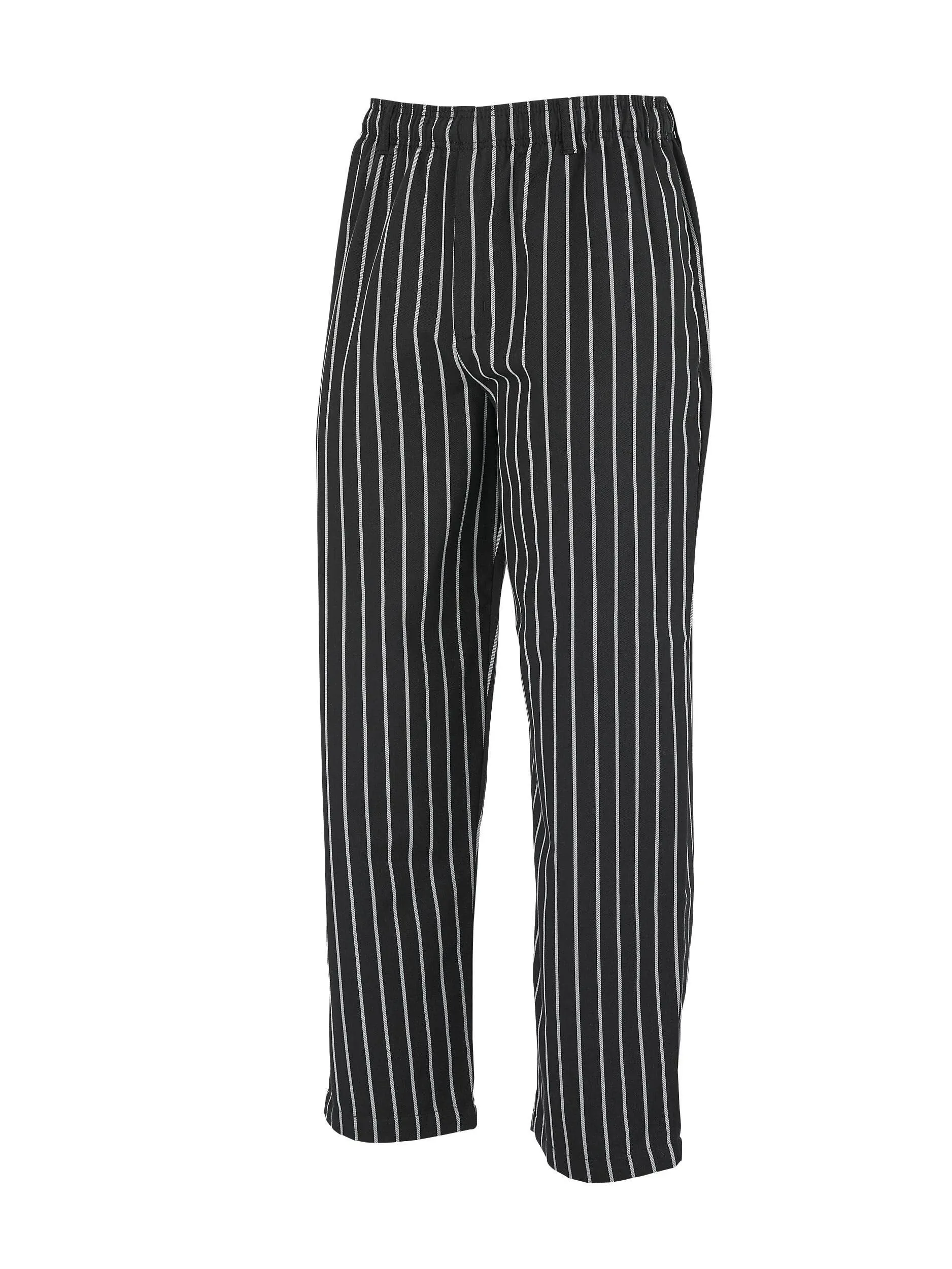 Mercer Culinary Millennia&#xAE; Unisex Black Chalk Stripe Cook Pants M60030BCS - Medium