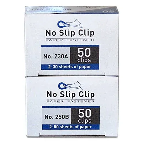 No Slip Clip Refills - Binds Up to 50 Pages - Reusable - Works with No Slip C...