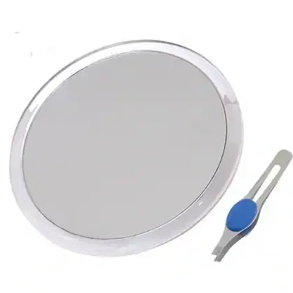 DB Tech Large 8-Inch Suction Cup 10X Magnifying Mirror with Precision Tweezers