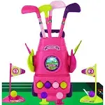 Kids Golf Club Set with 6 Balls, Golf Sticks, Practice Holes, and Putting Mat