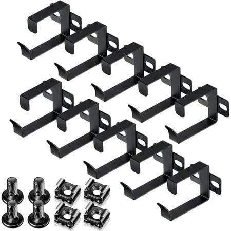 10 Pieces Server Rack Cable Management D Ring Hooks Cable Hooks Black Cable ...