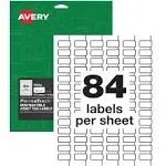 Avery - PermaTrack Destructible Asset Tag Labels, Laser Printers, 0.5 x 1, White, 84/Sheet, 8 Sheets/Pack