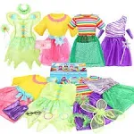 Little Girl Dress up Trunk Set, 20PCS Girls Pretend Play Princess Role Play Cost