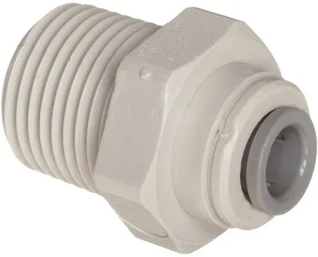 John Guest Acetal Copolymer Tube Fitting, Straight Adaptor, 3/8" Tube OD x 1/2" NPTF Male (Pack of 10)