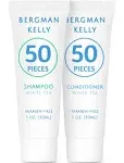 Bergman Kelly - Travel Shampoo and Conditioner Set - 1 fl oz, 100 Pieces, White Tea - Delight Your Guests with Revitalizing and Refreshing Hotel