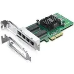 1.25G Gigabit Ethernet Converged Network Adapter (NIC) with Intel 350 Chip , Quad Copper RJ45 Ports, PCI Express 2.1 X4, Compare to Intel I350-T4