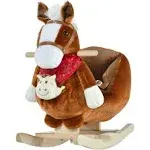 Qaba Rocking Horse Plush w/Music 18-36mo Brown