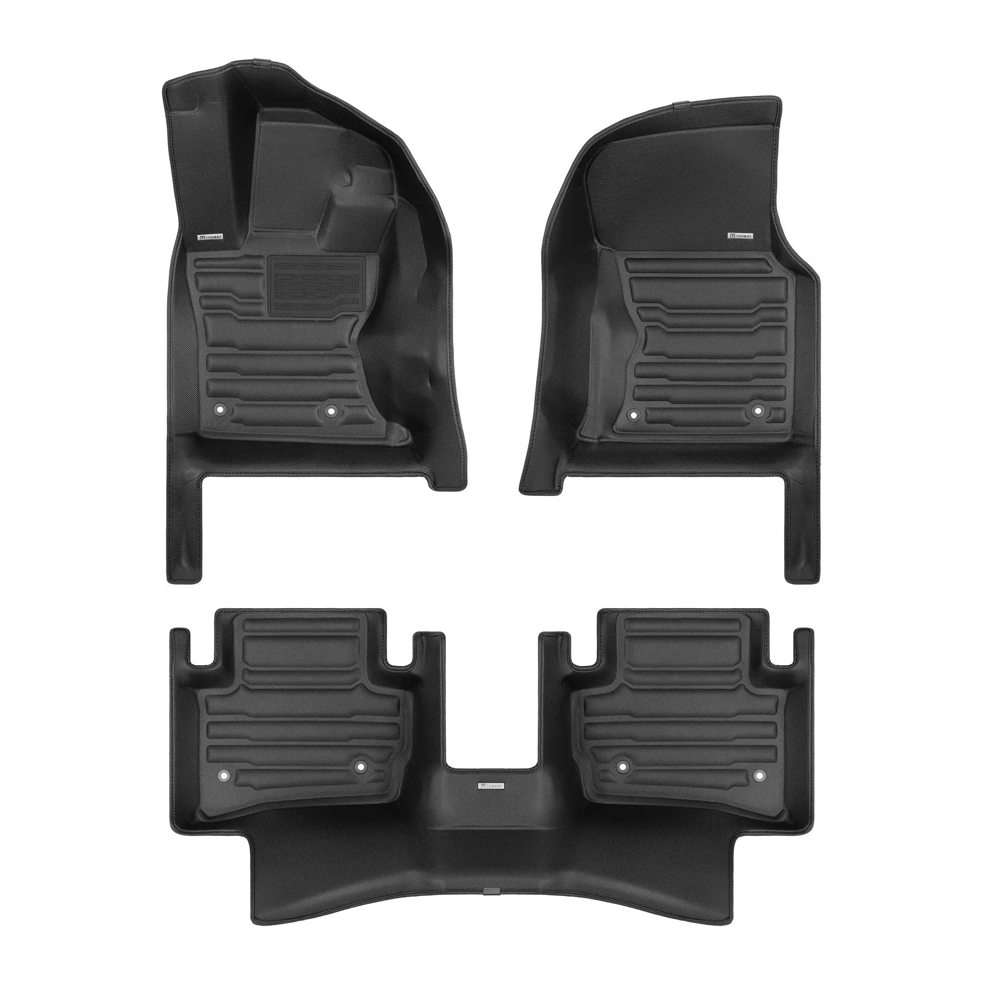 TuxMat 8361 - Black Front and Rear Row Custom Floor Liner Set