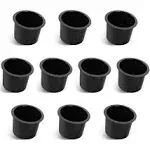 GSE Games & Sports Expert Jumbo Aluminum Cup Holder, Drop-in Cup Holder for Casino Poker Tables, Work Desks, Boats, RVs, Cars & Trucks (Black, 10-Pack)