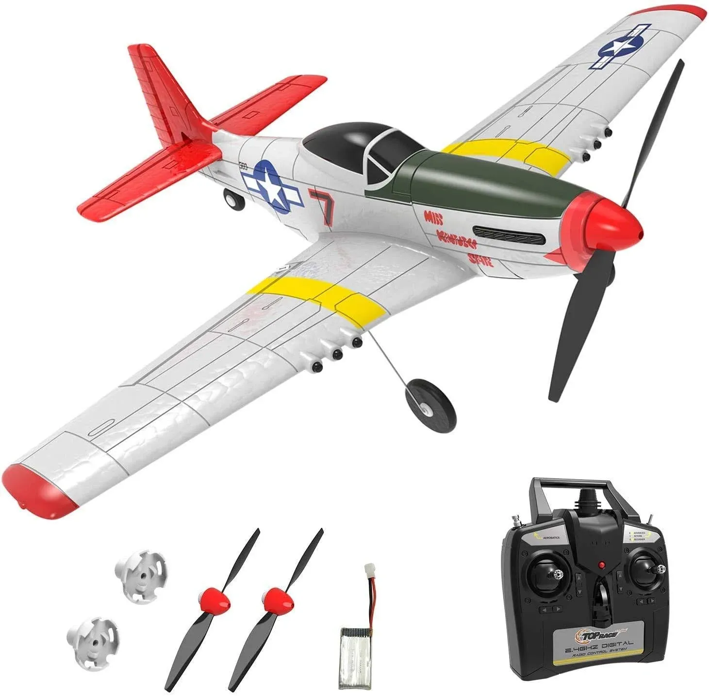 RC Airplane Plane P51D 4CH Fighter 400mm 6-Axis Gyro Aerobatic Mustang Toy