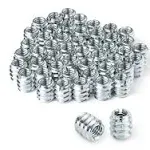 POWERTEC 50 Pcs 1/4”-20 Threaded Inserts for Wood | Nut inserts Wood Inserts ...