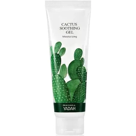 YADAH Cactus Soothing Gel (8.45fl oz) - Sunburn Relief, Calm, Cool & Soothe Irritated Skin, Face Redness. Korean Skin Care. 95% Cactus Extract, Vegan.