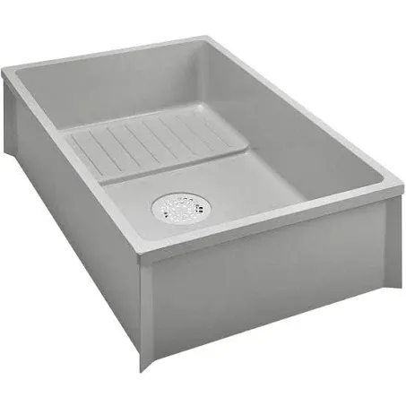 Zurn Elkay Z1996-36 Gray Composite Mop Sink with Drain Shelf - 36" x 24" x 10"