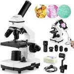 Microscope for Adults Kids, 100X-2000X  Compound Microscope with Microscope Slid