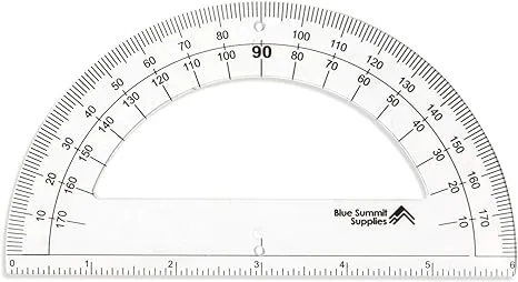 Blue Summit Supplies Clear Plastic Protractors, 30 Pack