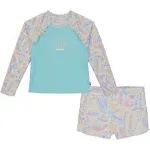 Nautica Girls' Seashell Rash Guard Set