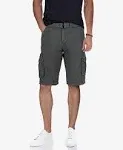 RAW X Mens Belted Relaxed Fit Knee Length Cargo Shorts, GREY, 34