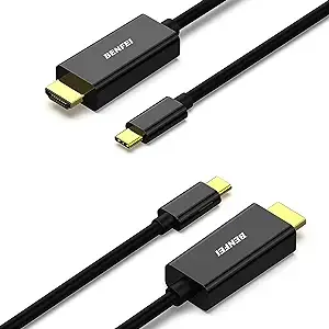 BENFEI 2 Pack USB C to HDMI 6 Feet Cable, USB Type-C to HDMI Cable, Thunderbolt 3/4 Compatible with iPhone 15 Pro/Max, MacBook Pro/Air 2023, iPad Pro