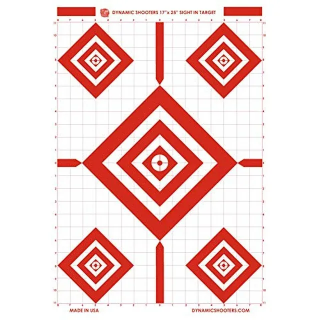 Made in USA Sight in Paper Shooting Range Targets- (17x25 Inch 50 Sheets) for Firearms, Guns, Rifle, Pistol, BB Guns, Airsoft, Pellet Gun, Air Rifle