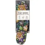 FLAT SOCKS Womens No Show Socks, Sockless Shoe Liner, No Slipping, No Stinking, Washable Barefoot Shoe Insert, Floral Print