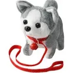 Plush Husky Toy Puppy Electronic Interactive Dog - Walking, Barking, Tail Wagging, Stretching Companion Animal for Kids Toddlers