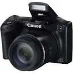 Canon PowerShot SX400IS Digital Camera BLACK box, charger and battery Good