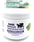 Smith Amish Hand Repair Cream 4.5 oz Jar Plus Organic Peppermint Lip Balm.