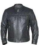 Mens Premium Cowhide Cafe Racer Leather Motorcycle Jacket with Zipper Vents