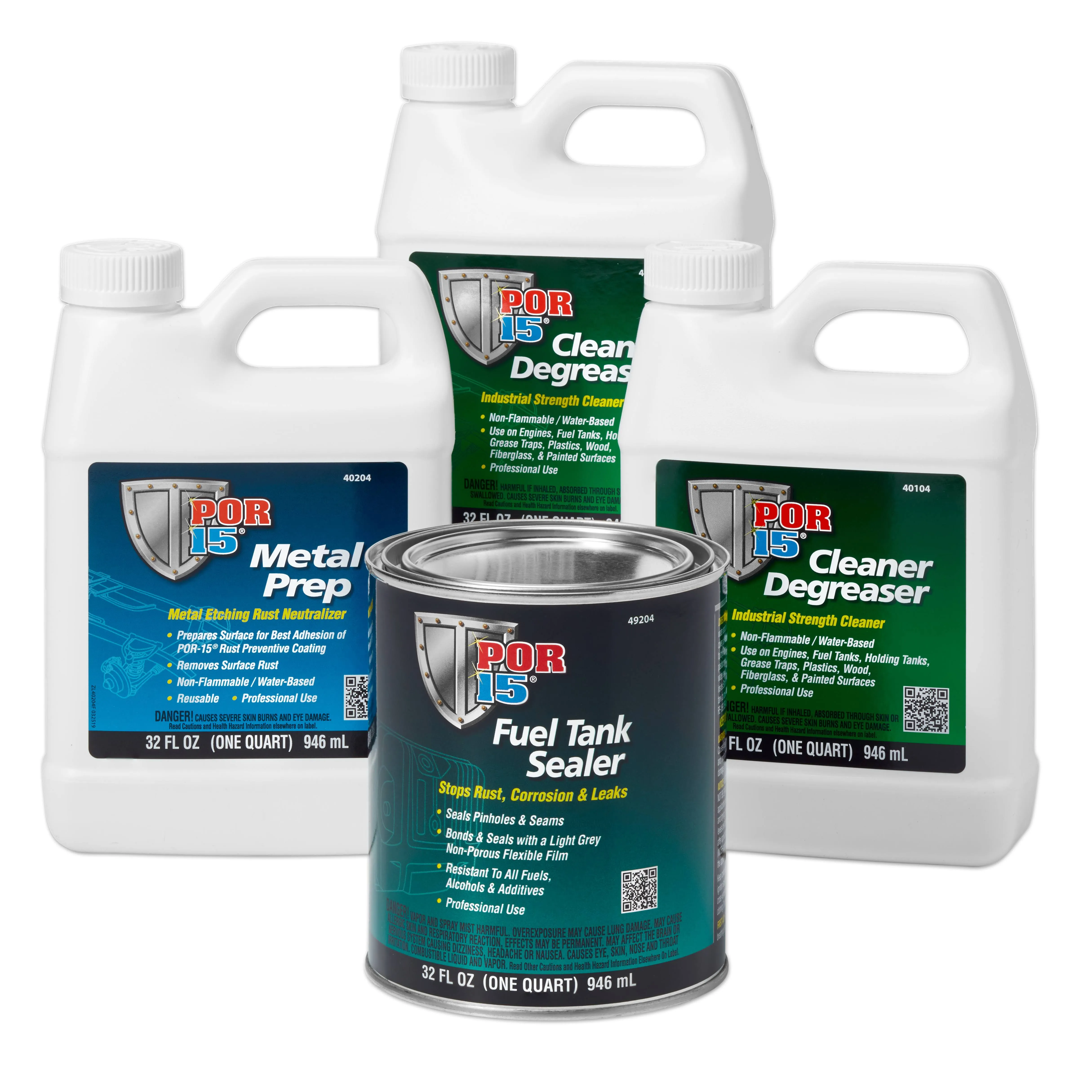 Por 15 Fuel Tank Liner 49239 With Degreaser/Rust Treatment/1 Quart Can Fuel Tank Sealer