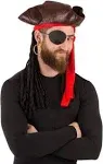 Pirate Hat with Dreadlocks - Tricorn Pirate Hat - Caribbean Pirate Hat - Pirate