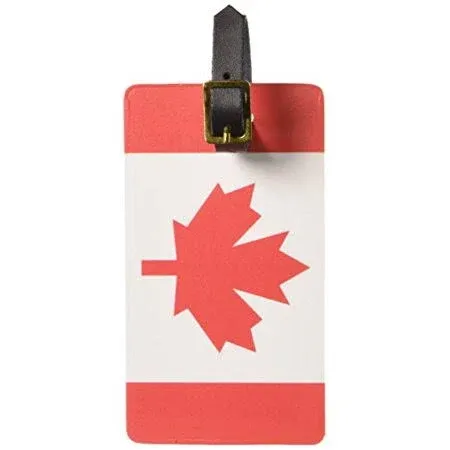 Graphics & More Canada Flag Luggage Tags Suitcase Carry-On ID, White