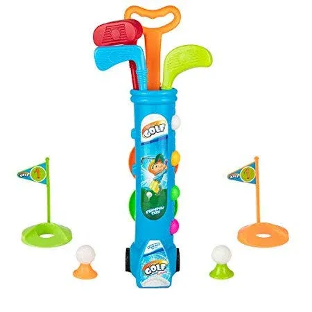 Liberry Kids Golf Clubs Set, Golf Toy with 1 Golf Cart, 3 Golf Clubs, 2 Practice Holes, 2 Golf Tees & 6 Balls, Indoor Outdoor Sports Toy Gift for Boys Girls Ages 1 2 3 4 5