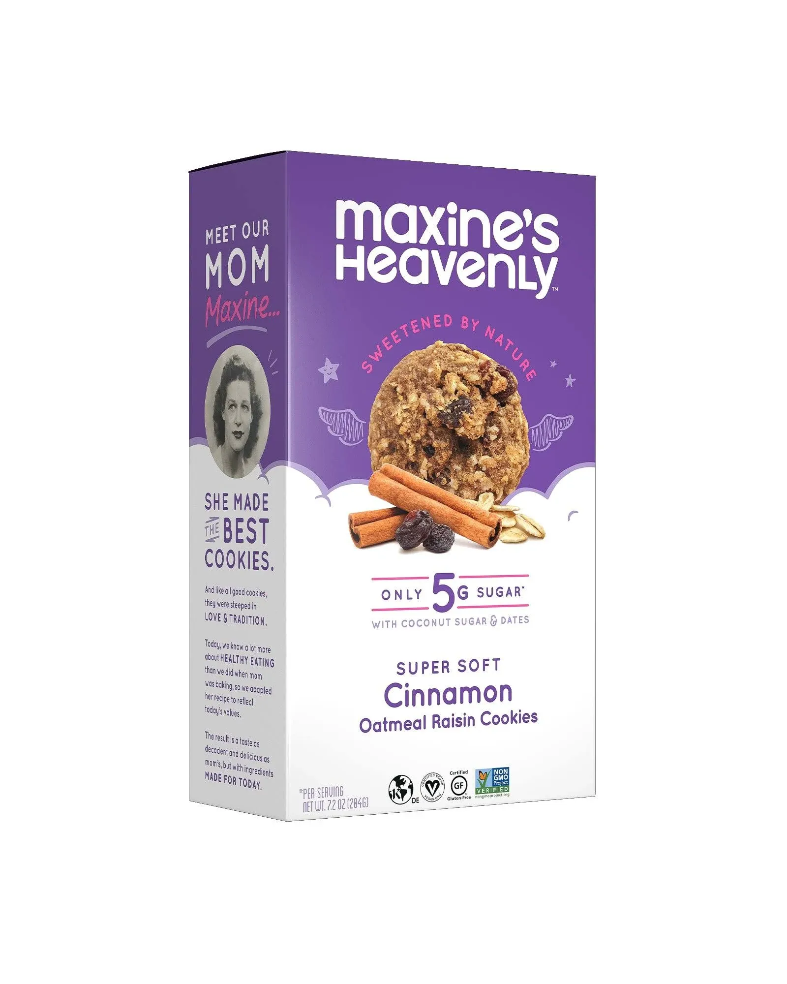 Maxine's Heavenly Cookies, Super Soft, Oatmeal Raisin, Cinnamon - 7.2 oz