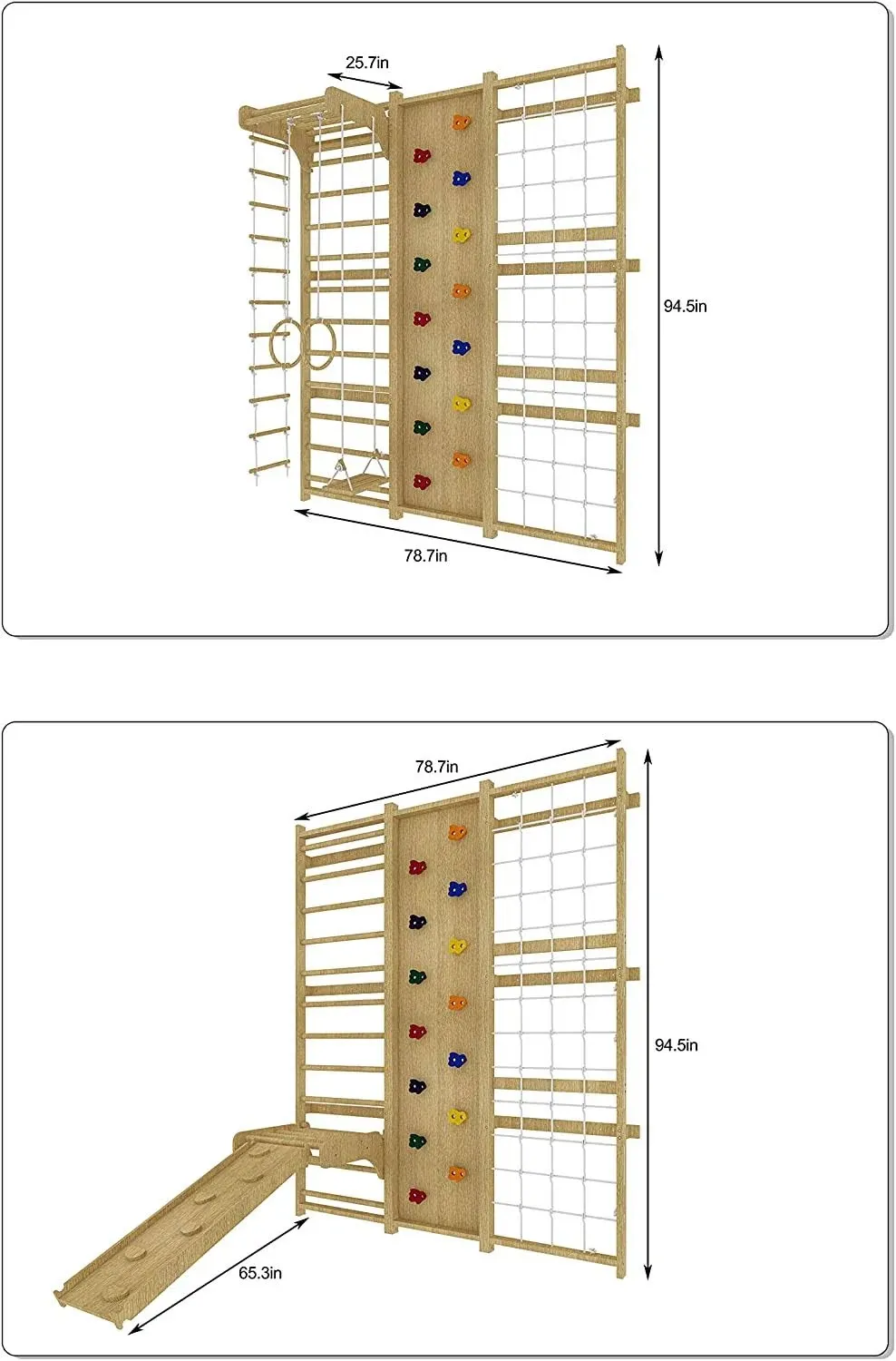 Avenlur Walnut - 9-in-1 Swedish Ladder Wall Gym and Climber