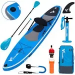 Freein Inflatable Stand Up Paddle Board Kayak SUP 10\'/10\'6”x31 x6 LightBlue