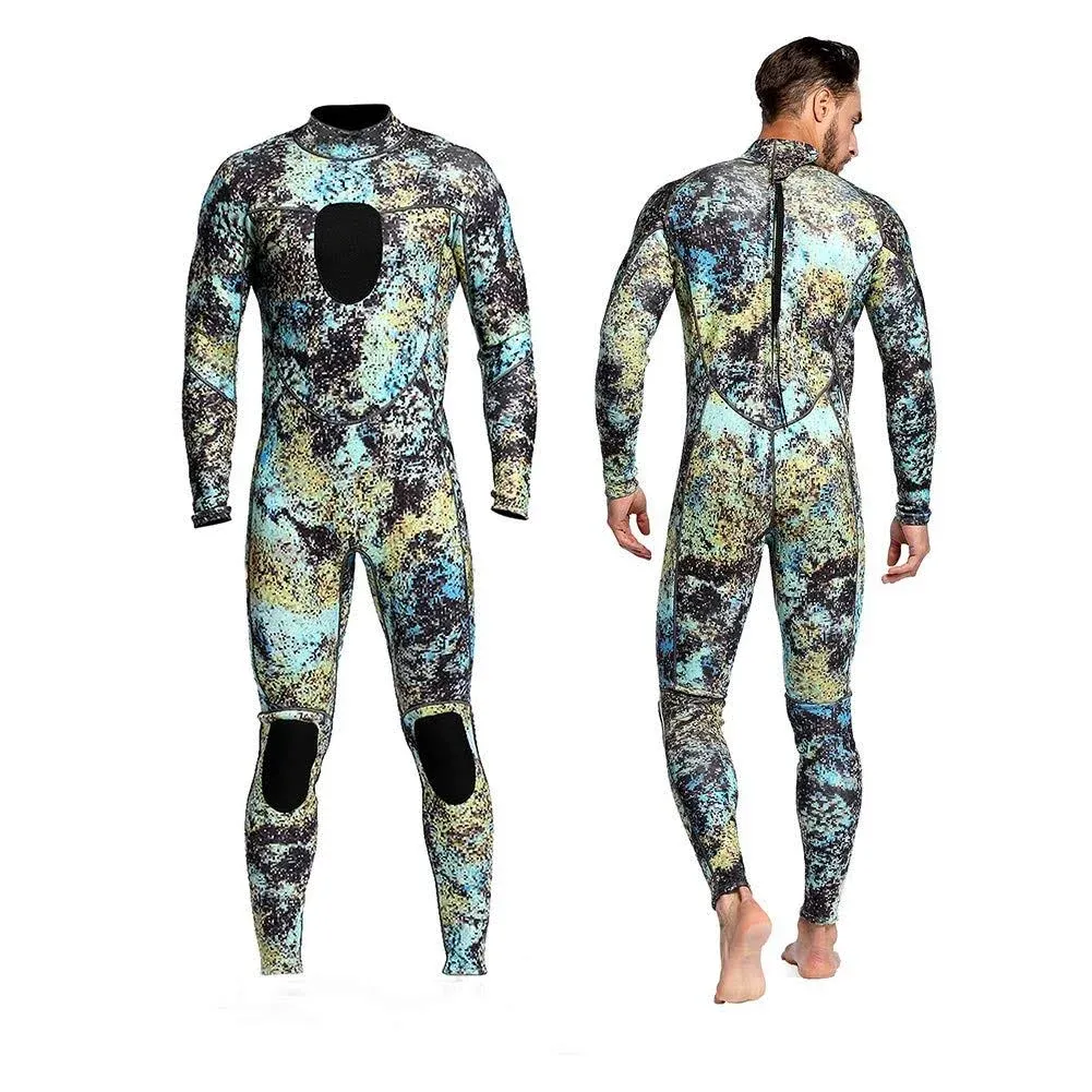 Wetsuits Mens 3MM Camo Neoprene Scuba Diving Unisex One Piece Sport Skin Spearfishing Full Suit