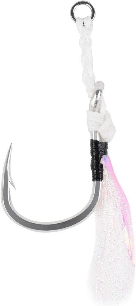 Mustad Heavy Duty Assist Rig, White w/White Flash & Ring, 5/0