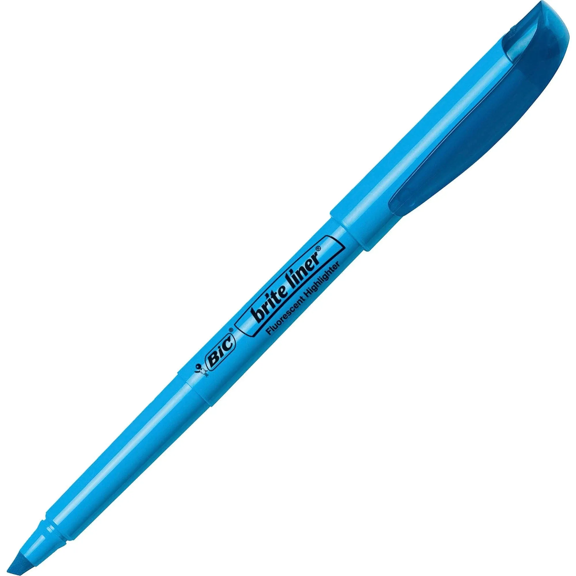 BIC Brite Liner Highlighter Chisel Tip Fluorescent Blue Dozen