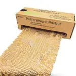 IDL Packaging HexcelWrap Cushioning Kraft Paper 15.25" x 300' in Self-Dispensed Box – Eco-Friendly Honeycomb Alternative to Bubble Wrap – Innovative Packing Paper Roll for Shipping and Moving