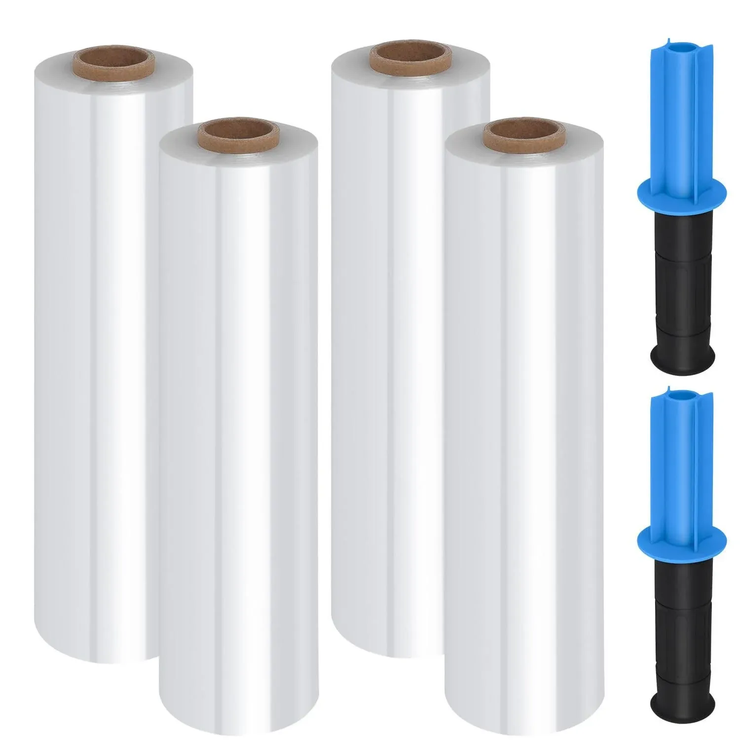 Stretch Warp Film- 4 Pack Heavy Duty Shrink Wrap Roll with Handles 15&#034; x 1000...