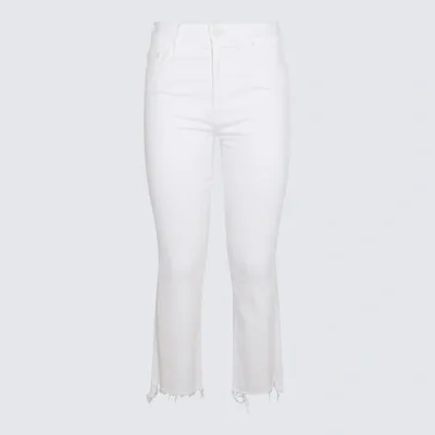 Shop Mother White Cotton Jeans In Fairest Of Them All