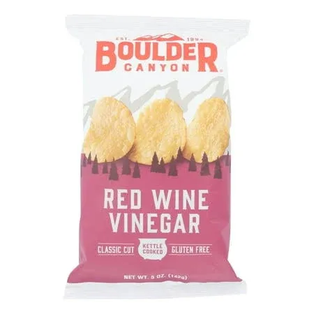 Boulder Canyon - Kettle Chips - Red Wine Vinegar - Case Of 12 - 5 Oz.