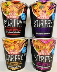 (6 pack) Nissin Cup Noodles Hot Garlic Chicken Flavor Stir Fry Style Asian Noodles in Sauce, 2.93 oz