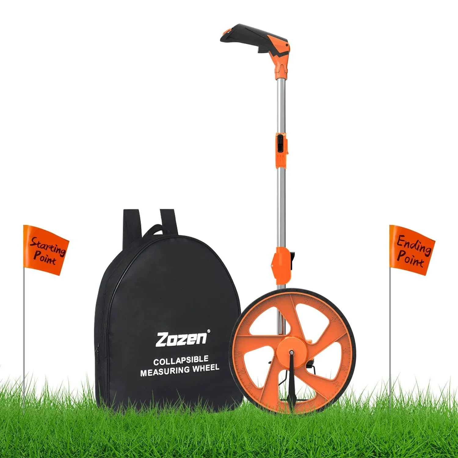 Zozen Distance Measuring Wheel with Marking Flags, Measure Wheel Collapsible ...