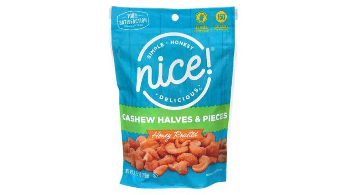 Nice! Cashews Halves and Pieces, Honey Roasted - 9.25 oz pack