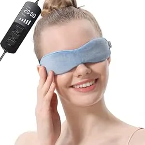 Soothing Heated Eye Mask - Moist Heat Treatment - Cotton - Grey, 50 grams